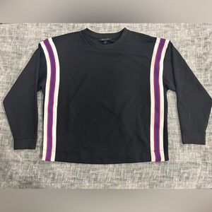 Armani Exchange Black Crewneck with Red and White Accents